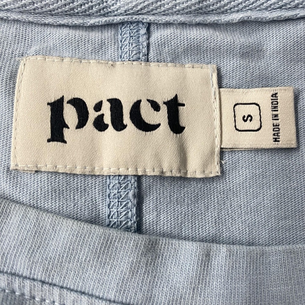 Pact Tank Dress Womens Small Blue Organic Cotton Jersey Pocket Side Slit Midi - Picture 5 of 13